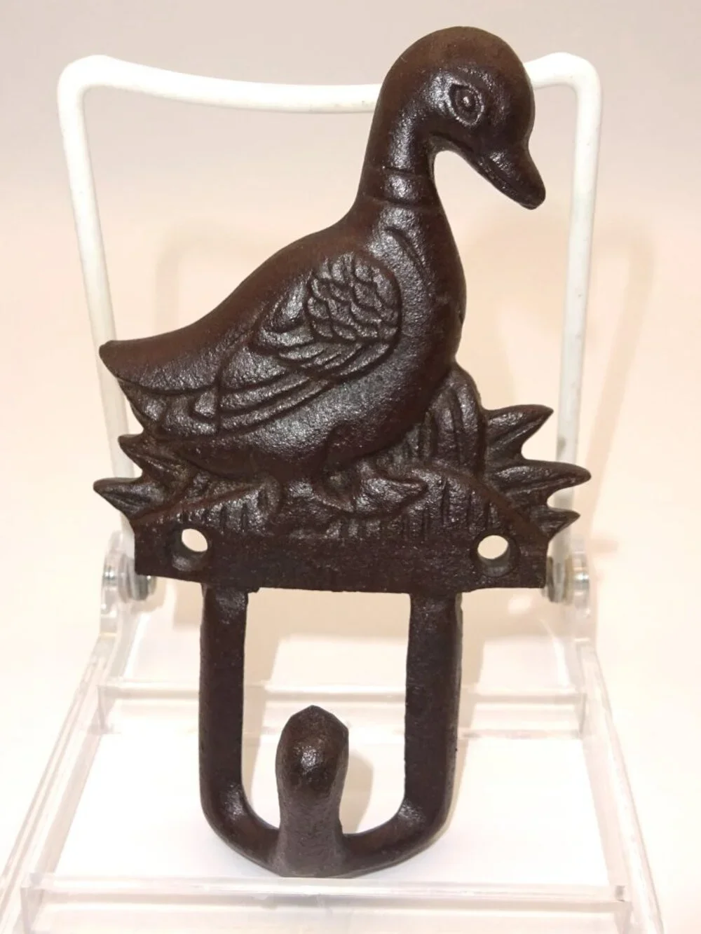 Vintage Cast Iron Duck Wall Hook Rustic Farmhouse Coat Hat Towel Hanger